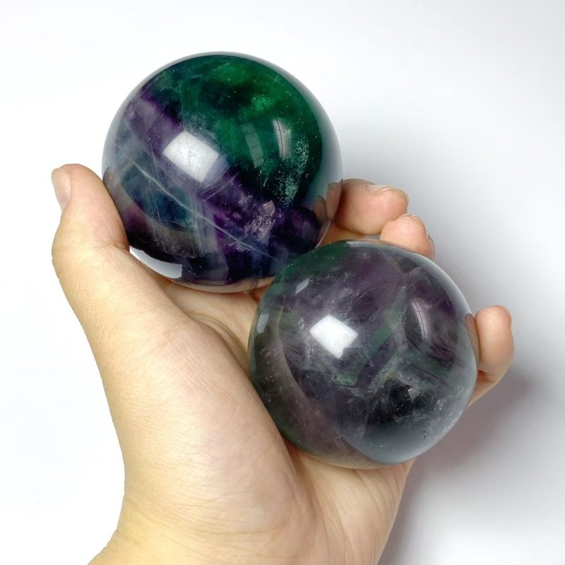 45.5KG Colorful Fluorite Rainbow Spheres 5-7cm (Sea Freight Only) -Wholesale Crystals