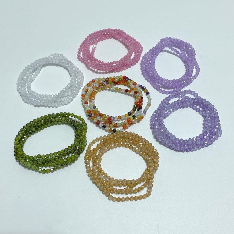 4MM Cut Faceted Cubic Zirconia Bracelet Wholesale - Wholesale Crystals
