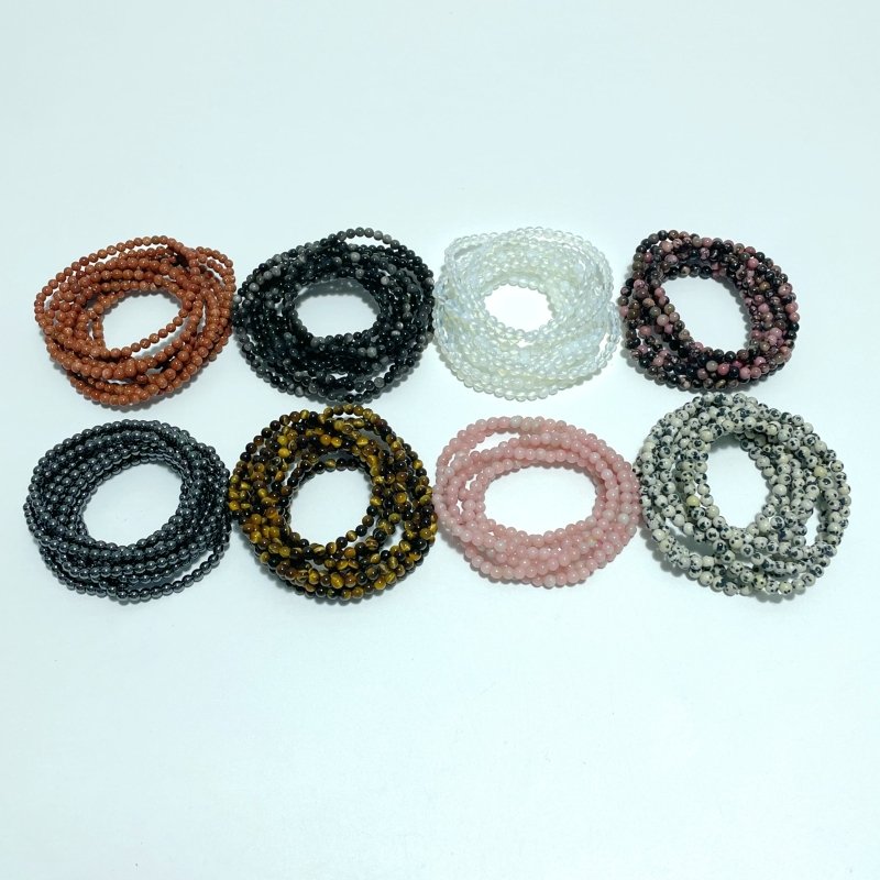 4MM Mini Beads Bracelet Wholesale Opalite Hematite Tiger Eye - Wholesale Crystals