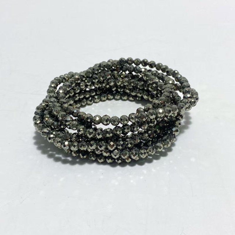 4MM Multi - Faceted Flash Bead Bracelets Wholesale Blue Sodalite Aquamarine Amethyst - Wholesale Crystals