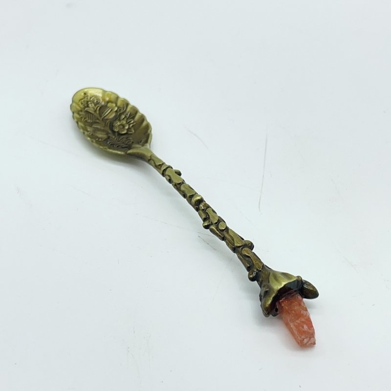 5 Colors Coffee Spoon With Sunstone Raw Stone Wholesale -Wholesale Crystals