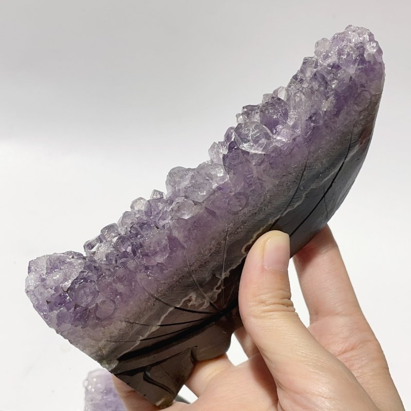 5 Pieces Amethyst Cluster Butterfly Fairy Carving - Wholesale Crystals