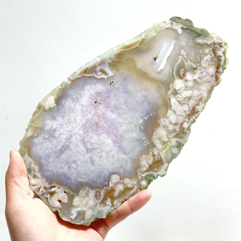 5 Pieces Beautiful Large Green Sakura Flower Agate Slabs - Wholesale Crystals