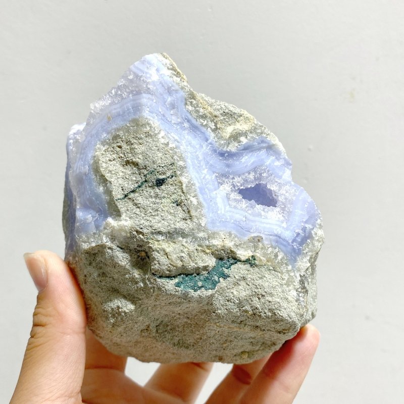 5 Pieces Geode Druzy Blue Chalcedony -Wholesale Crystals