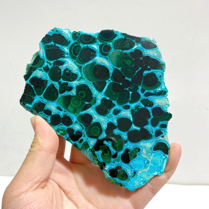 5 Pieces High Quality Beautiful Chrysocolla Mixed Malachite Slab Specimen 8 - Wholesale Crystals