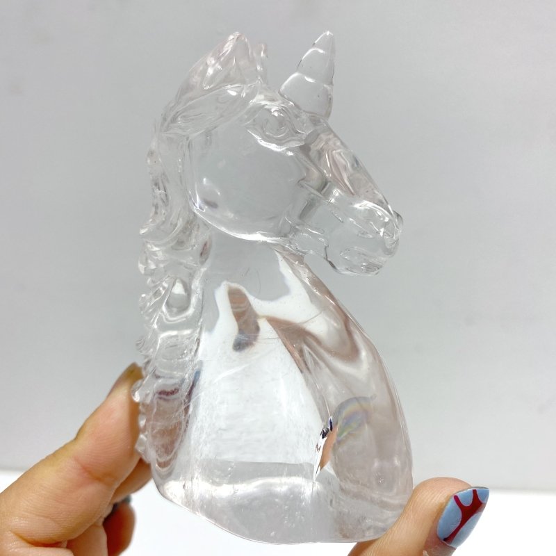 5 Pieces High Quality Clear Quartz Unicorn Carving - Wholesale Crystals