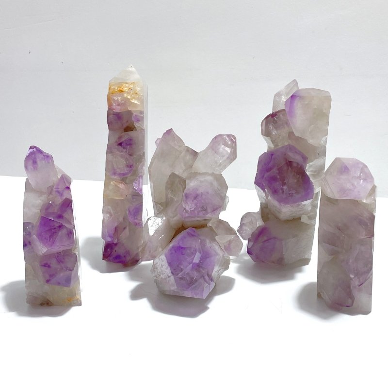 5 Pieces Large Amethyst Cluster Tower Point - Wholesale Crystals