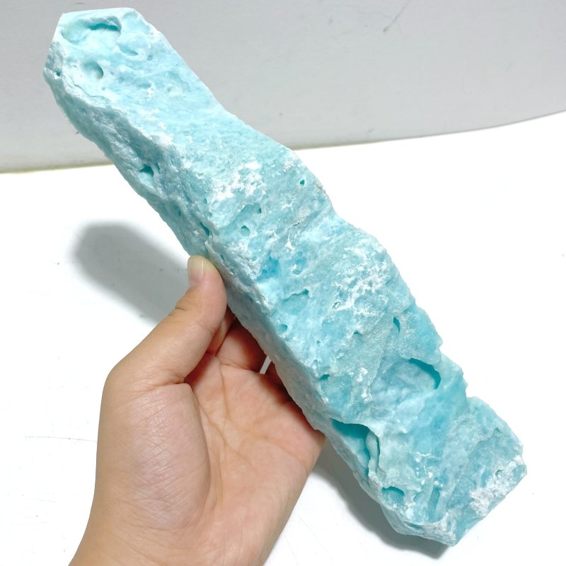 5 Pieces Large Blue Hemimorphite Four - Sided Tower Point Raw Side - Wholesale Crystals