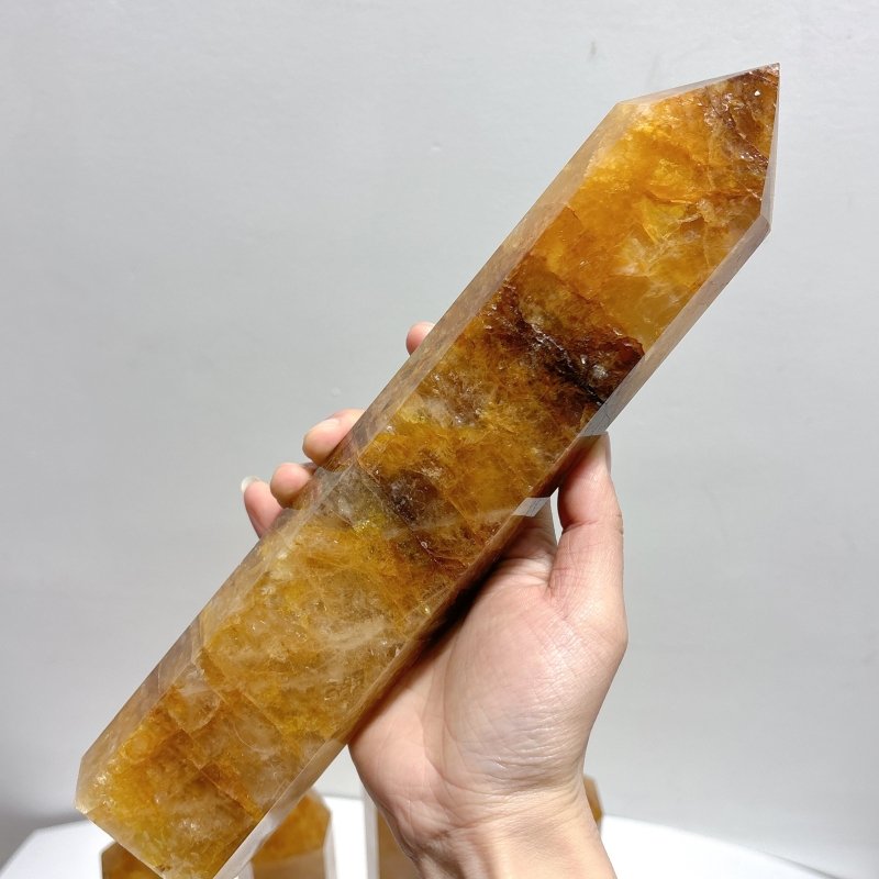 5 Pieces Large Golden Hematoid Tower - Wholesale Crystals