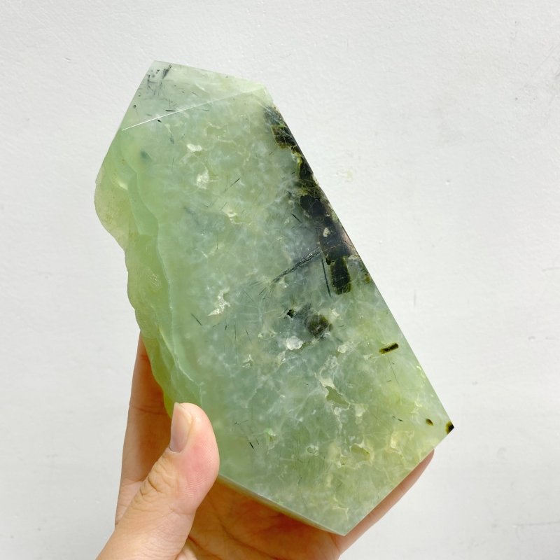 5 Pieces Large Natural Prehnite Tower Raw Side -Wholesale Crystals