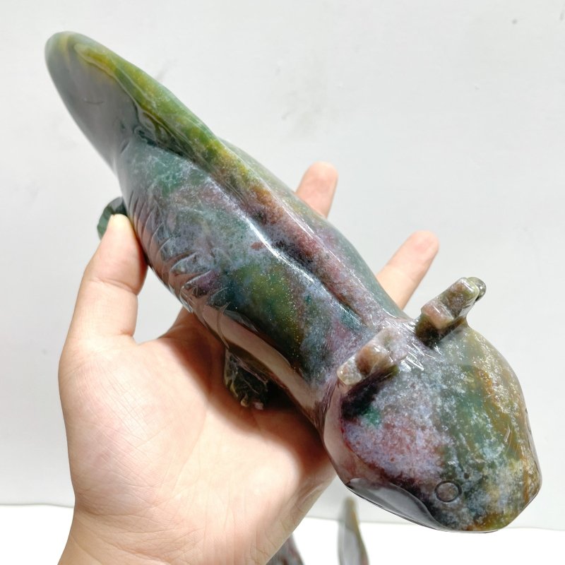 5 Pieces Large Ocean Jasper Newt Carving - Wholesale Crystals