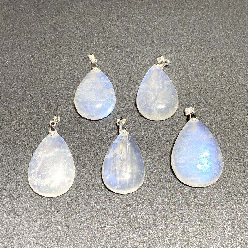 5 Pieces Moonstone Teardrop Shape DIY Pendants - Wholesale Crystals