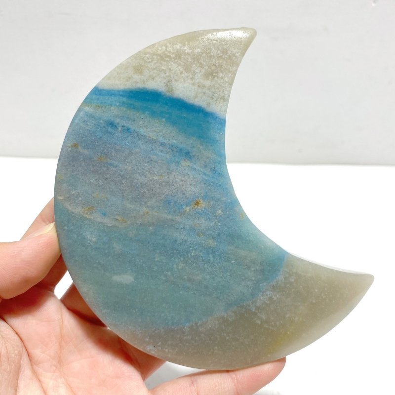 5 Pieces Trolleite Stone Moon With Stand - Wholesale Crystals