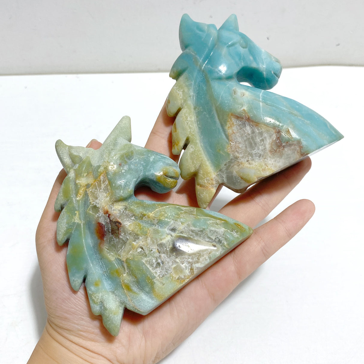 11 Pieces Caribbean Calcite Unicorn Carving Closeout