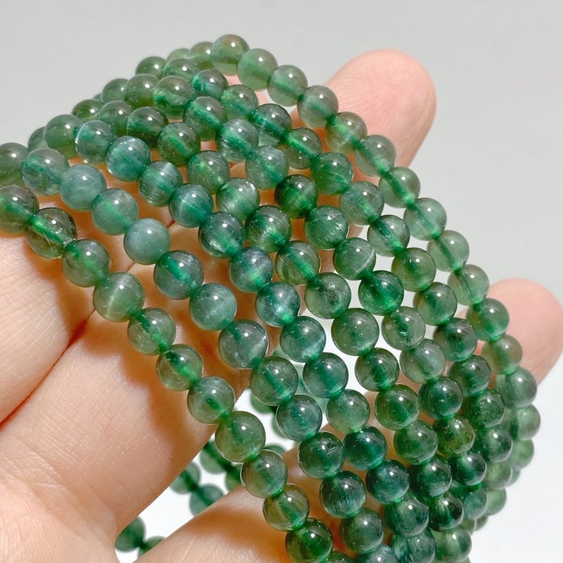 5mm Green Apatite Cat Eye Flash Bracelet Wholesale -Wholesale Crystals