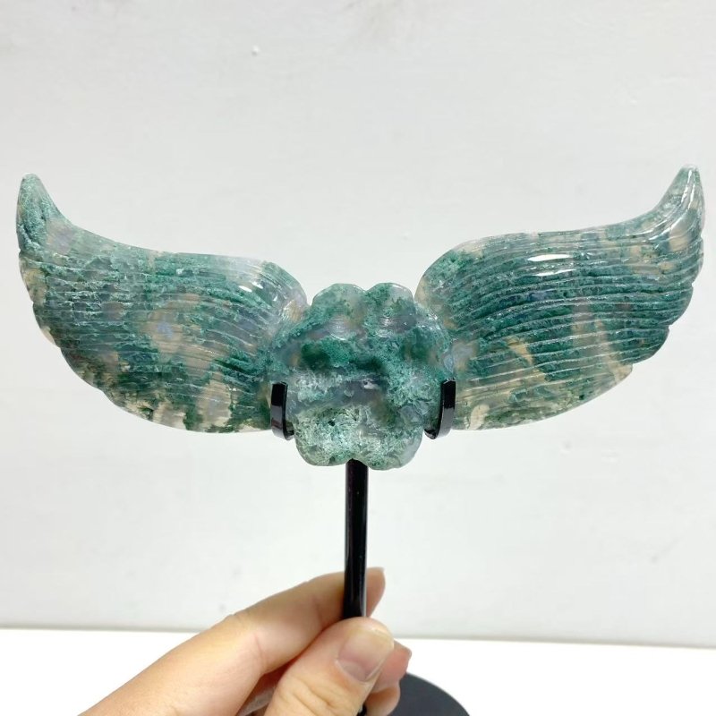 6 Pairs Unique Ocean Jasper Cat Paws Wing Carving With Stand - Wholesale Crystals