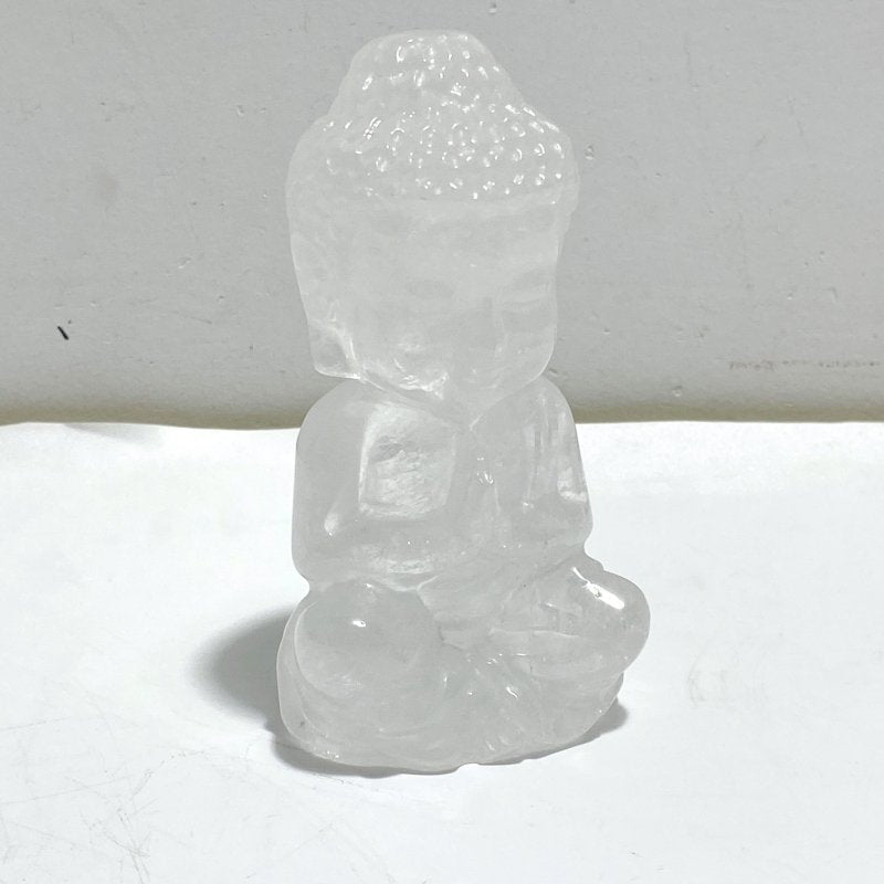 6 Pieces Beautiful Clear Quartz Buddha Carving - Wholesale Crystals
