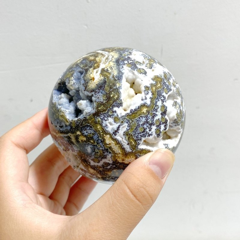 6 Pieces Geode 8th Vein Ocean Jasper Spheres -Wholesale Crystals