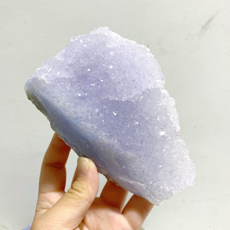 6 Pieces Geode Blue Chalcedony Druzy - Wholesale Crystals