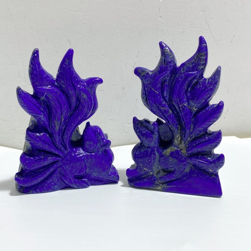 6 Pieces Lapis Lazuli Nine-tailed Fox Carving -Wholesale Crystals