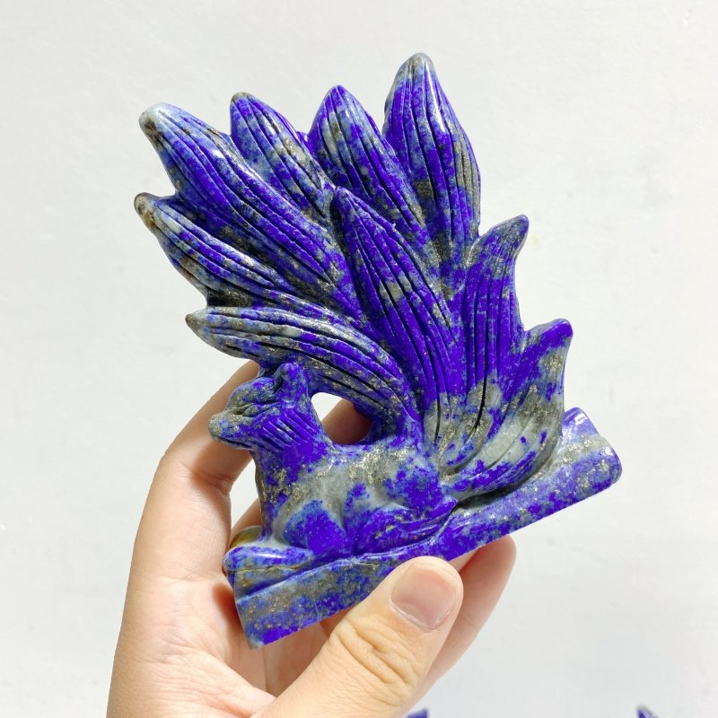 6 Pieces Lapis Lazuli Nine - tailed Fox Carving - Wholesale Crystals