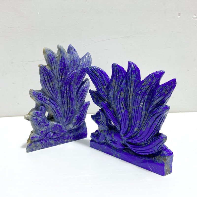 6 Pieces Lapis Lazuli Nine - tailed Fox Carving - Wholesale Crystals