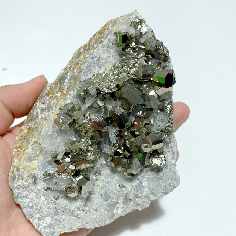 6 Pieces Pyrite Mixed Clear Quartz Cluster Specimen For Collection - Wholesale Crystals
