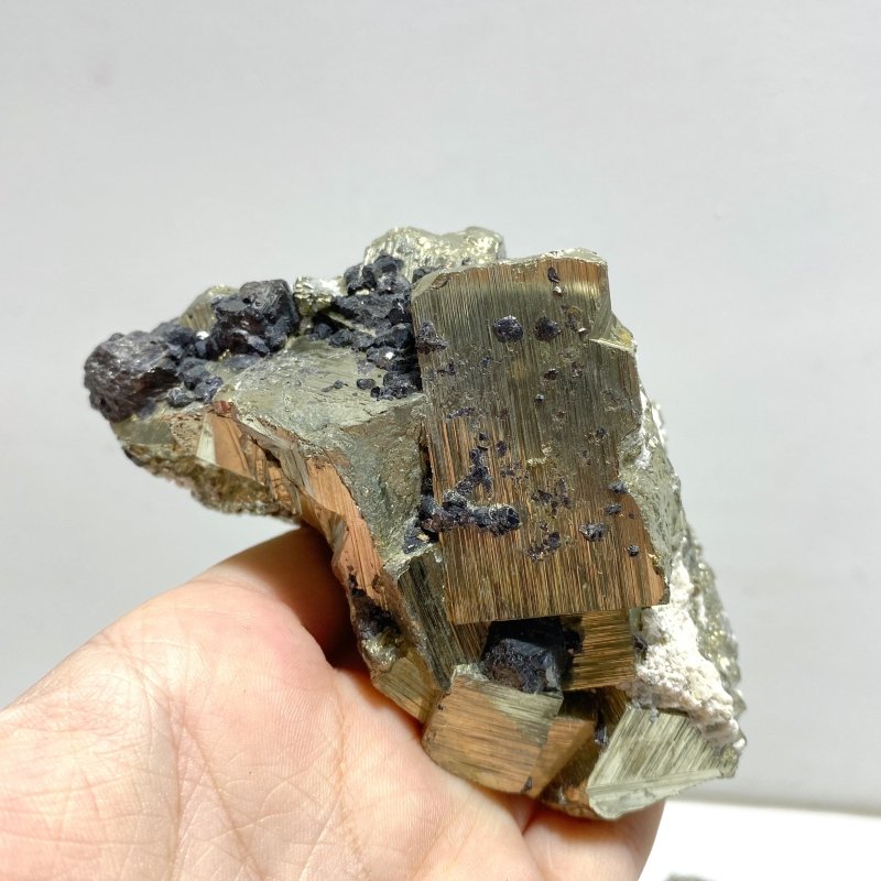 6 Pieces Raw Pyrite Mixed Calcite Specimen - Wholesale Crystals