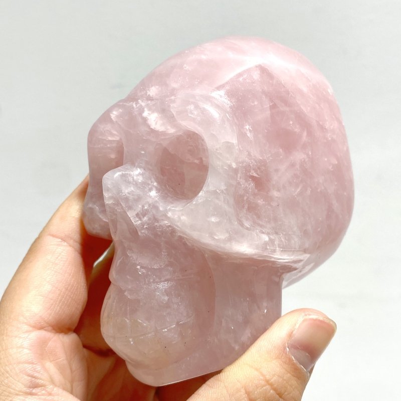 6 Pieces Rose Quartz Skull Carving - Wholesale Crystals