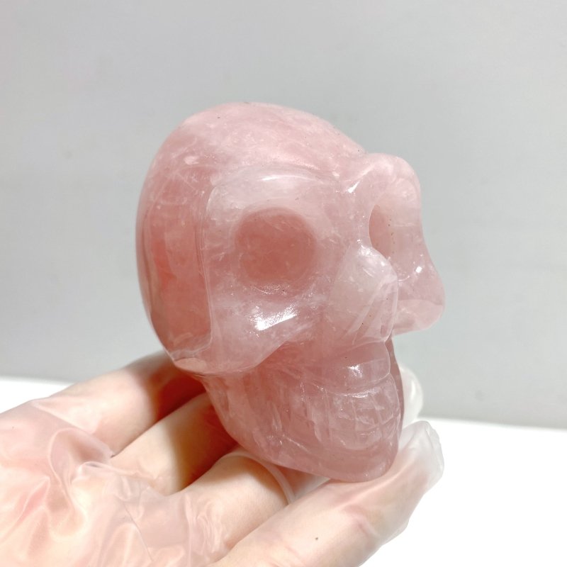 6 Pieces Rose Quartz Skull Carving - Wholesale Crystals