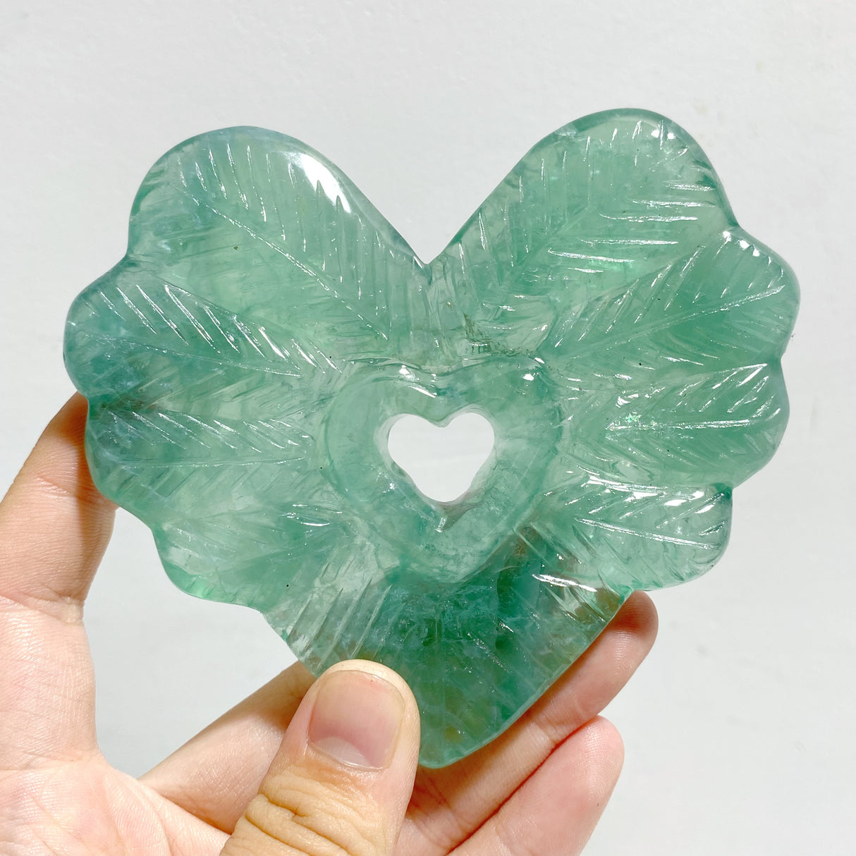 7 Pieces Rainbow Fluorite Heart With Stand