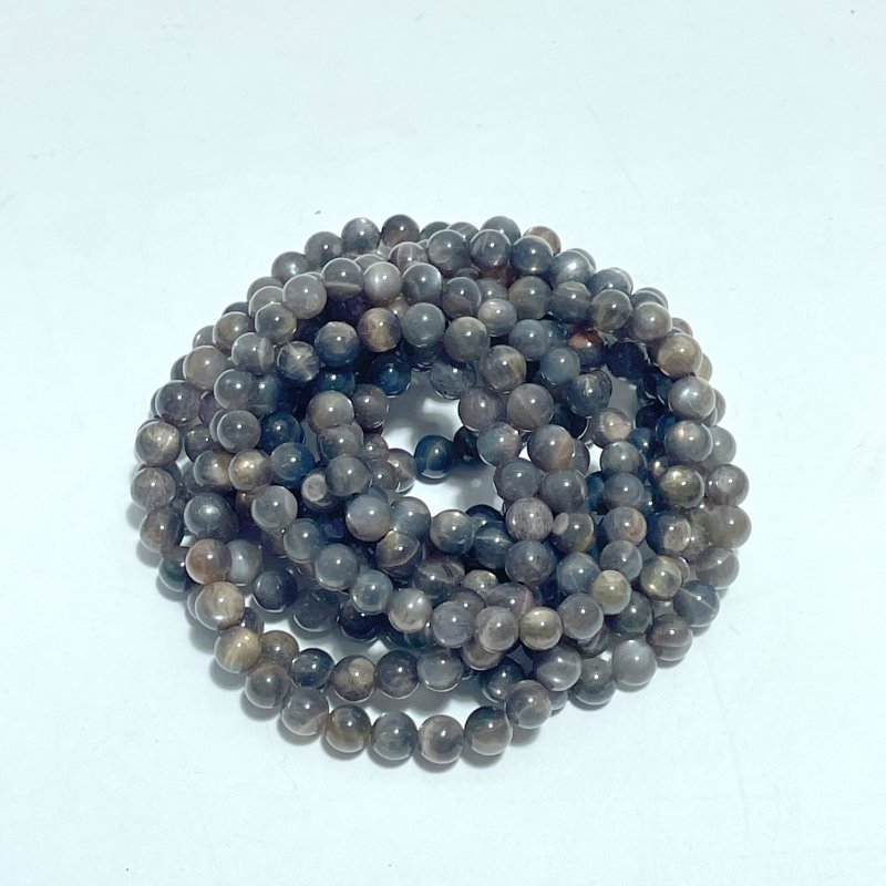 6mm Black Sunstone Golden Flash Sunstone Bracelets Wholesale - Wholesale Crystals