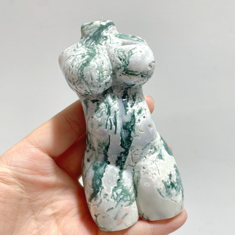 7 Pieces 4.5in Moss Agate Goddess Carving - Wholesale Crystals