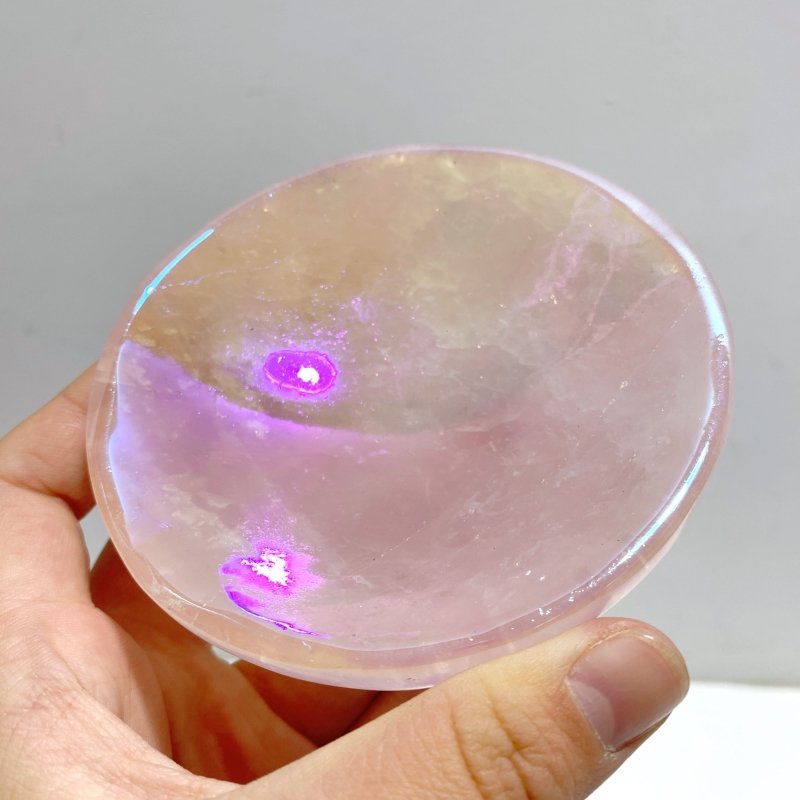7 Pieces Aura Rose Quartz Bowl Carving - Wholesale Crystals