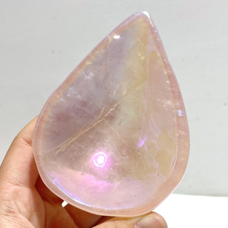 7 Pieces Aura Rose Quartz Bowl Carving - Wholesale Crystals