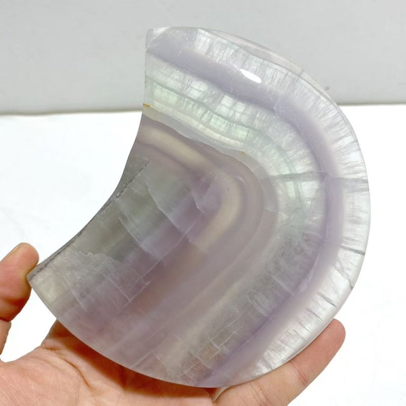 7 Pieces Fluorite Moon Carving With Stand - Wholesale Crystals