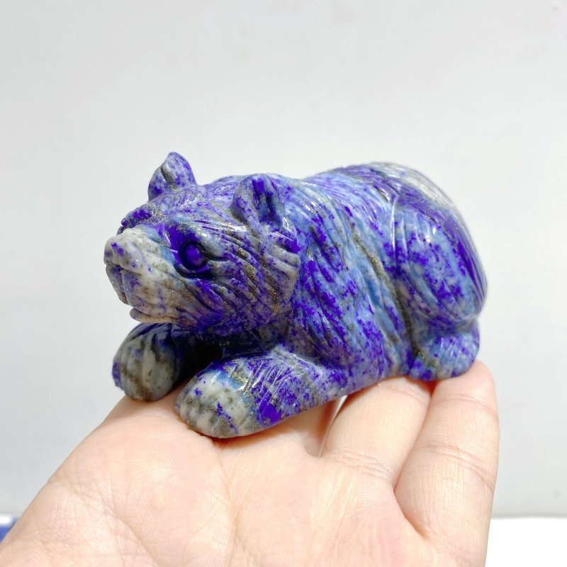 7 Pieces Lapis Lazuli Bear Carving - Wholesale Crystals