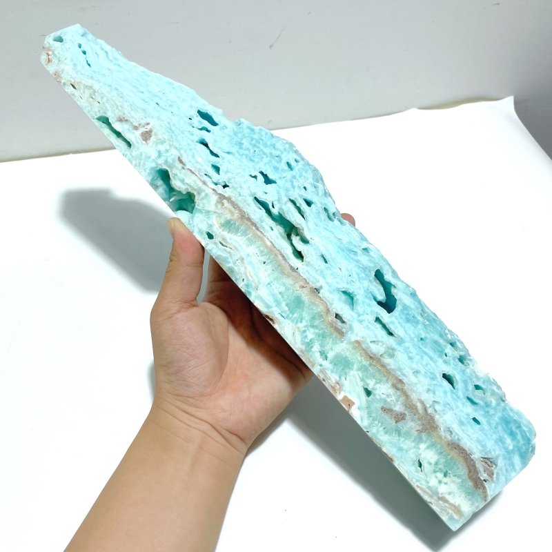 7 Pieces Large Blue Hemimorphite Four - Sided Tower Raw Side - Wholesale Crystals