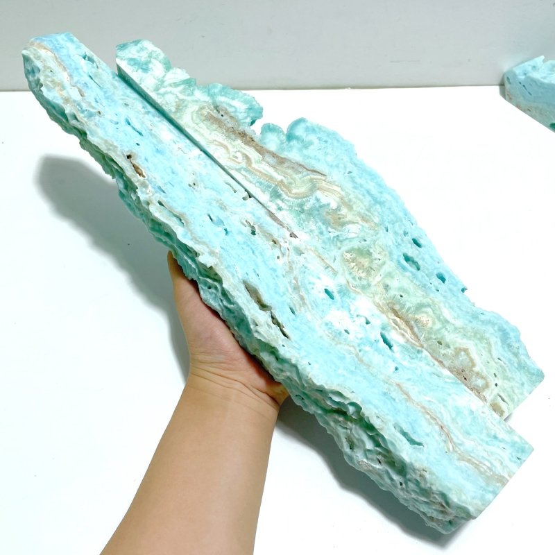 7 Pieces Large Blue Hemimorphite Four - Sided Tower Raw Side - Wholesale Crystals
