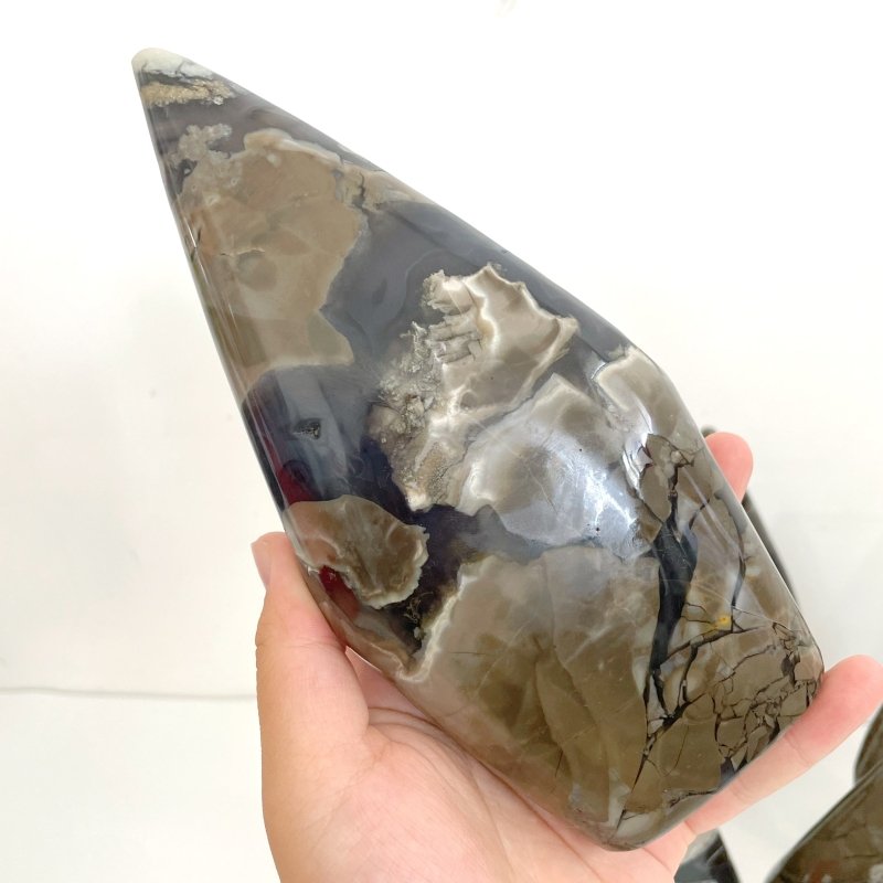 7 Pieces Large Volcano Agate Arrow Head Shape (UV - Reactive) - Wholesale Crystals