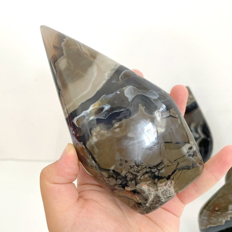 7 Pieces Large Volcano Agate Arrow Head Shape (UV - Reactive) - Wholesale Crystals
