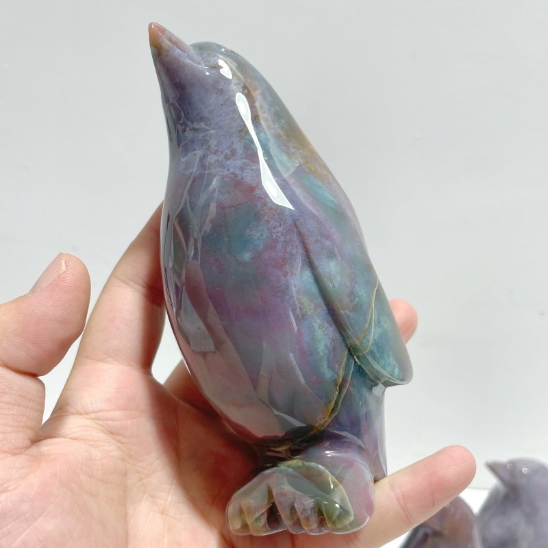 7 Pieces Ocean Jasper Penguin Carving - Wholesale Crystals