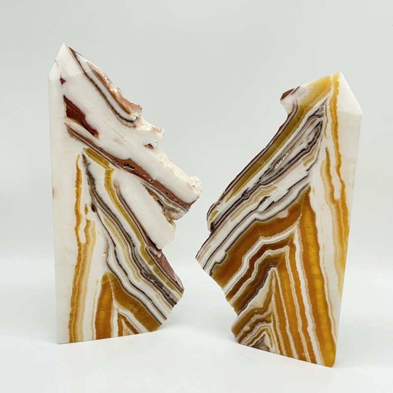 7 Pieces Yellow Calcite Slab Tower Points -Wholesale Crystals