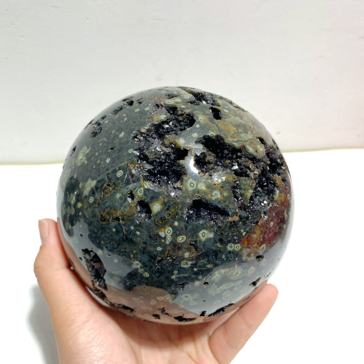 2 Pieces 6th Vein Ocean Jasper Spheres
