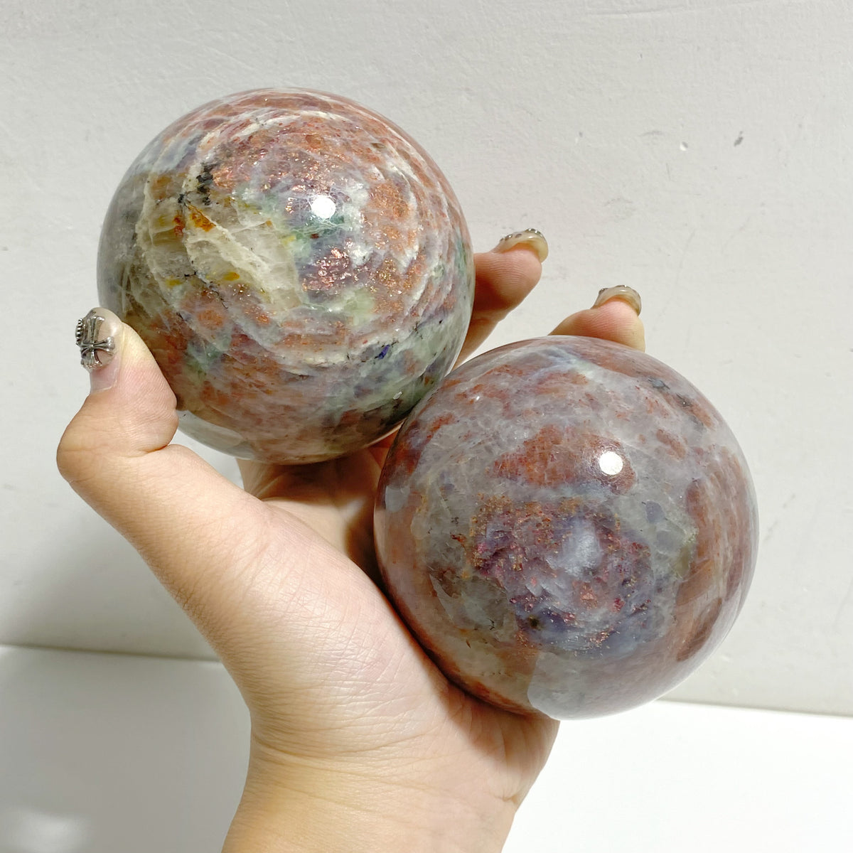 5 Pieces High Quality Sunstone Mixed Cordierite Spheres