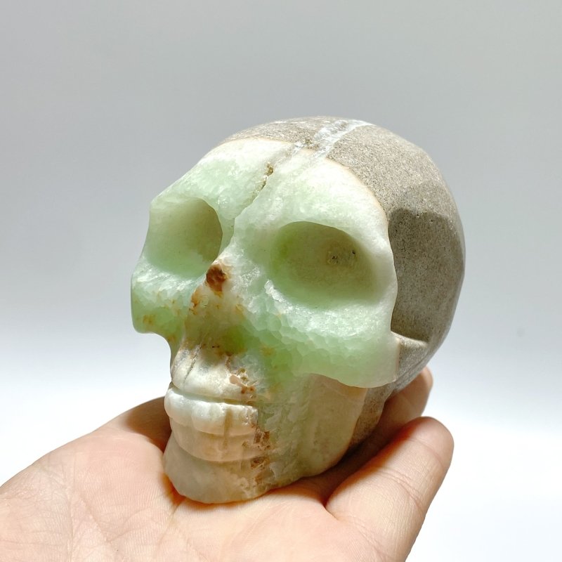 8 Pieces Green Calcite Skull Carving Clearance - Wholesale Crystals