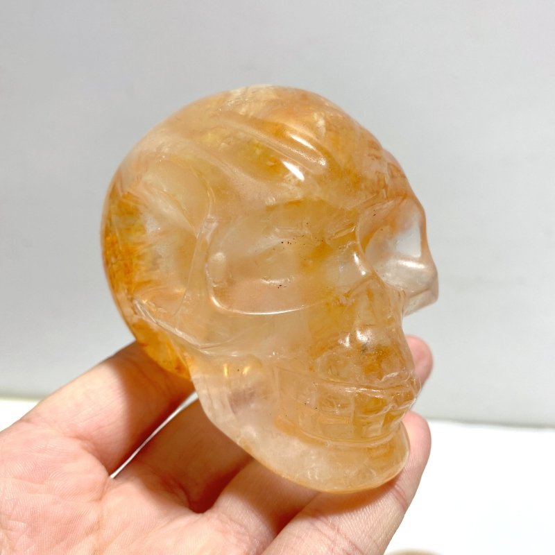 8 Pieces Hematoid Quartz Golden Fire Quartz Skull Carving - Wholesale Crystals