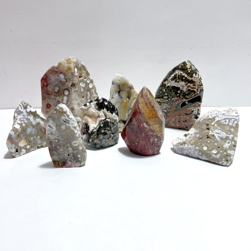 8 Pieces Large 8th Vein Ocean Jasper Free Form Home Decor - Wholesale Crystals