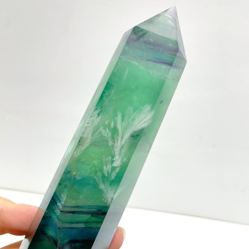 8 Pieces Large Feather Fluorite Tower Points - Wholesale Crystals