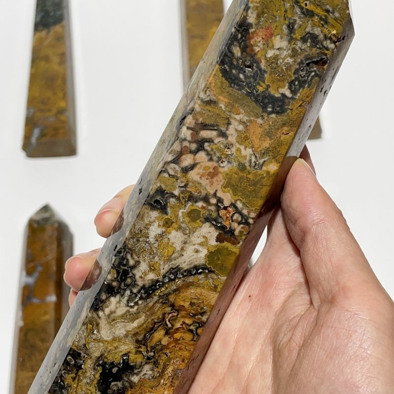 8 Pieces Large Yellow Ocean Jasper Tower -Wholesale Crystals